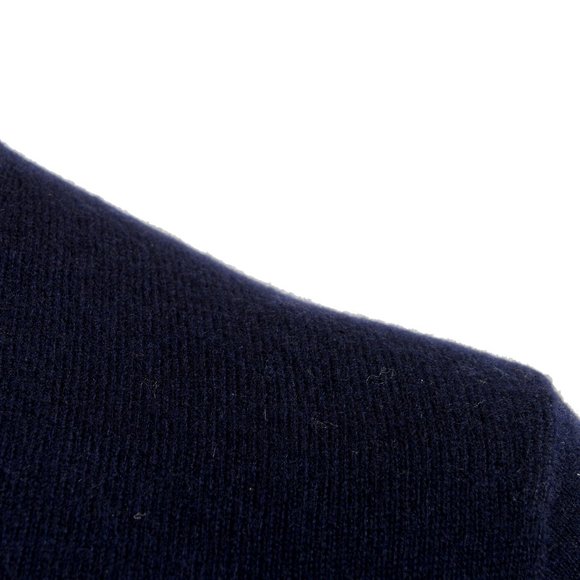 Malo Optimum Men's Navy Blue Wool Cashmere V-Neck Pullover Sweater - Picture 4 of 5